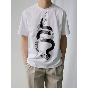  Tricou Șarpe alb și negru
